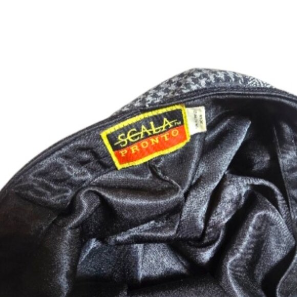 Women's Black & Gray SCALA PRONTO Vintage Style Newsboy Cap - Picture 9 of 11